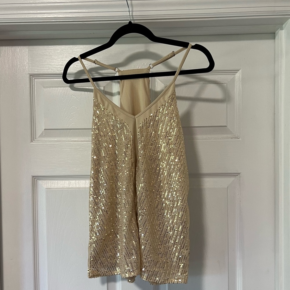 XL Gold Sequined Tank Top
